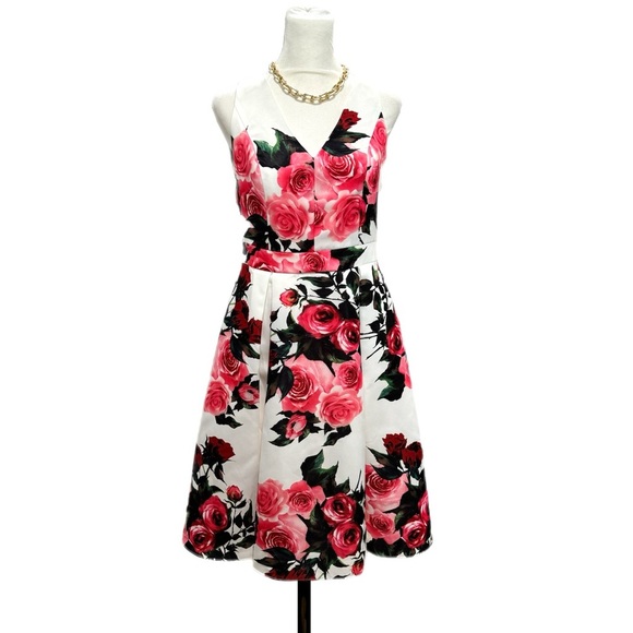 Liza Luxe Modcloth Garden Party Dress Sleeveless Fit Flare V Neck Women’s Sz M - Picture 2 of 11